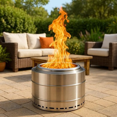 AMERLIFE Smokeless 19'' Stainless Steel Fire Pit